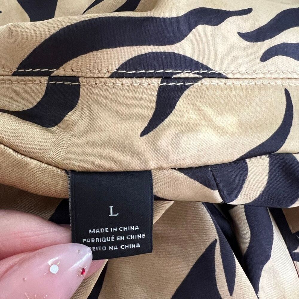 Scotch & Soda Amsterdam Animal Print Satin Blazer Gold Black Size L - Picture 6 of 10